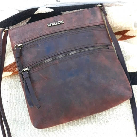 NWOT ESTALON LEATHER CROSSBODY BAG - Picture 2 of 12